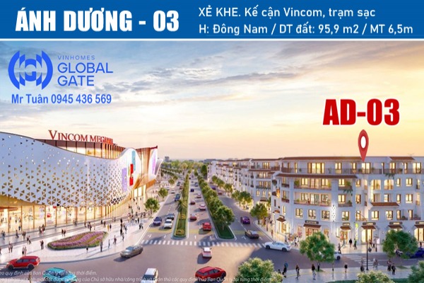 AD-03 NHÀ PHỐ TRỤC ĐƯỜNG ÁNH DƯƠNG, KẾ CẬN VINCOM