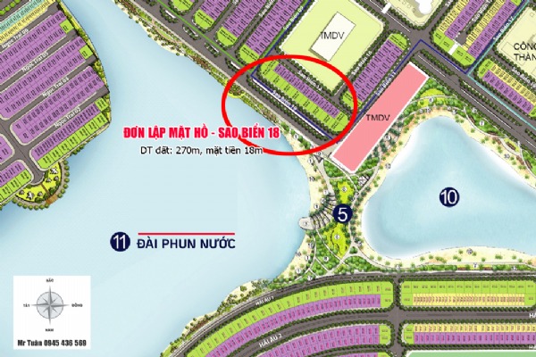 BÁN ĐƠN LẬP MẶT HỒ - SAO BIỂN 18 (270m)