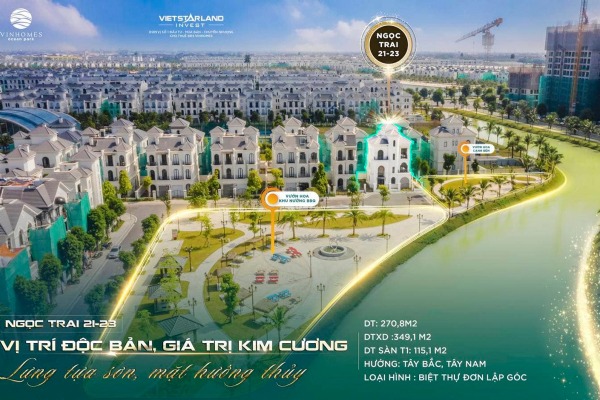 BIỆT THỰ NGỌC TRAI NT21-23 (VIEW SÔNG, GÓC 270.8m)