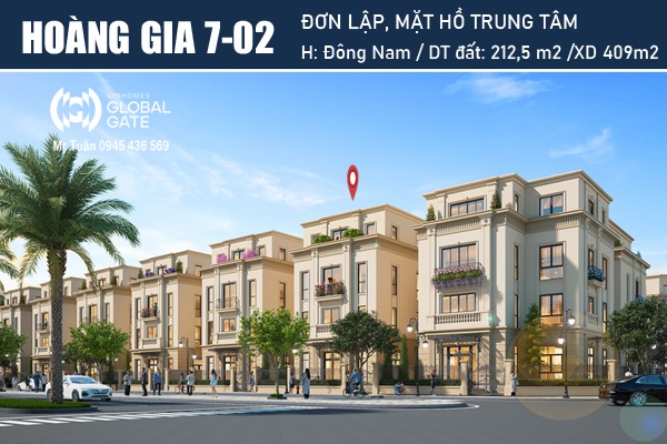 HOÀNG GIA 7-02 ĐƠN LẬP MẶT HỒ, VINHOMES CỔ LOA - GLOBAL GATE