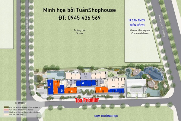 Layout shop chân đế 05 tòa SENIQUE PREMIER (Senique III/ U37) Ocean Park