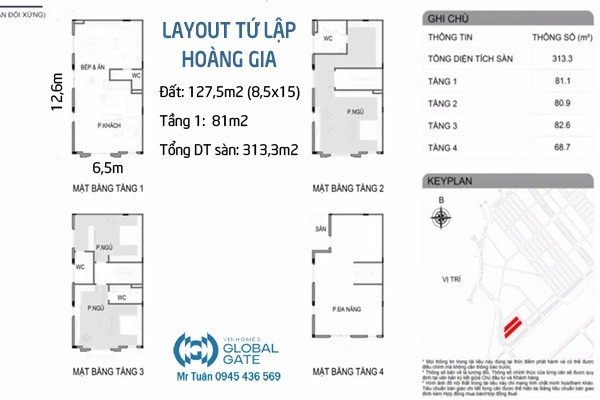 LAYOUT TỨ LẬP VINHOMES CỔ LOA - GLOBAL GATE | HOÀNG GIA 5-39