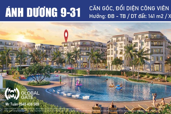 LIỀN KỀ GÓC ĐỐI DIỆN CÔNG VIÊN | ÁNH DƯƠNG 9-31