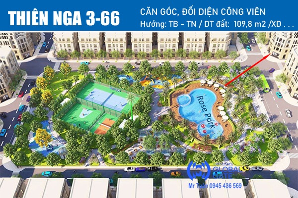 LIỀN KỀ GÓC, ĐỐI DIỆN CÔNG VIÊN Rose Park | THIÊN NGA 3-66