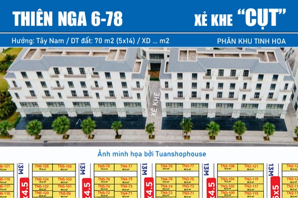 LIỀN KỀ XẺ KHE (70m2) | THIÊN NGA 6-78