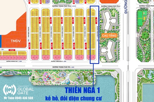 NHÀ PHỐ THIÊN NGA 1-06 KẾ HỒ, ĐỐI DIỆN CHUNG CƯ