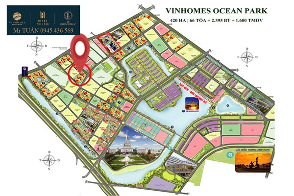 VỊ TRÍ TÒA BEVERLY 3 OCEAN PARK | SHOP BE3-01S01