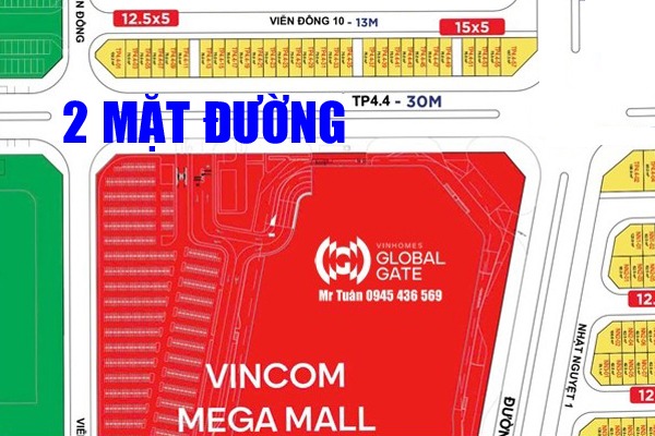 Shophouse TP4.4-23 ĐƯỜNG THÀNH PHỐ (30m)