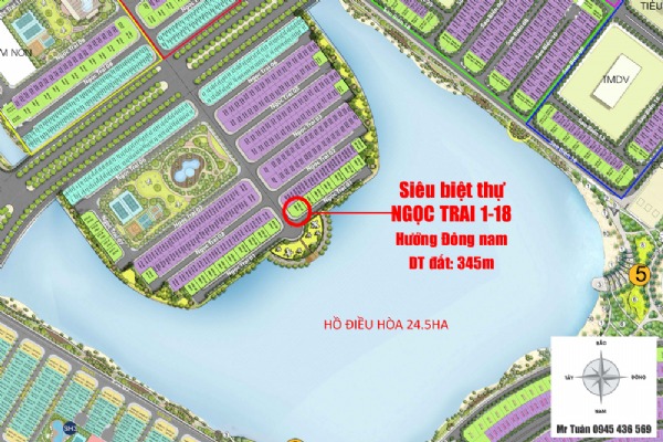 SIÊU BIỆT THỰ NGỌC TRAI 1-18 (345m, GÓC, MẶT HỒ)