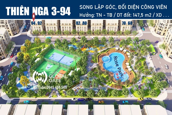 Song lập góc, view công viên | THIÊN NGA 3-94