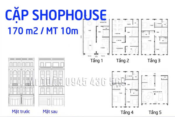 THIÊN NGA 1 | CẶP NHÀ PHỐ 170 m2/ MT 10m