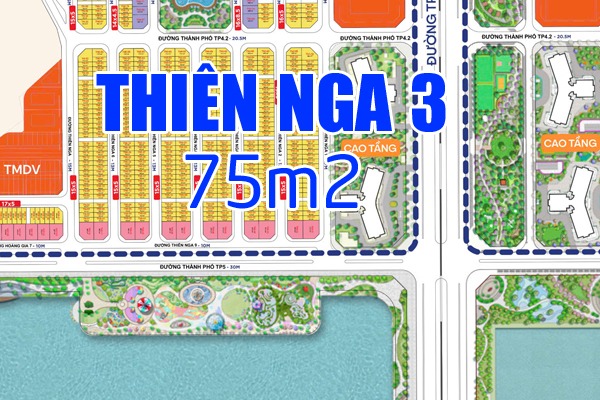 THIÊN NGA 3-4X | LIỀN KỀ 75m2 GẦN HỒ TRUNG TÂM