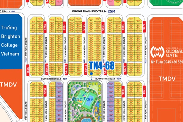 THIÊN NGA 4-68 | Liền kề góc đối diện Công viên Rose Park