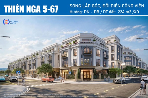 THIÊN NGA 5-67 | SONG LẬP GÓC, VIEW CÔNG VIÊN ROSE PARK VIN CỔ LOA