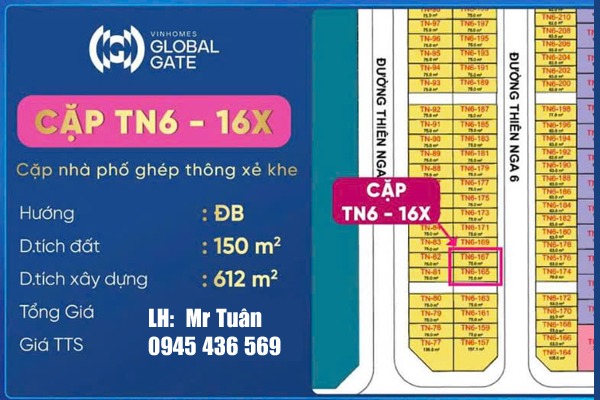 THIÊN NGA 6-165 | CẶP LIỀN KỀ ĐẦU HỒI 150m2 / MẶT TIỀN 10m