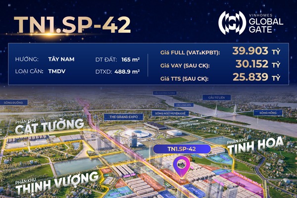 TN1.SP-42 Shop Boutique HOÀNG HÔN (Khu Thiên Nga, có hầm)