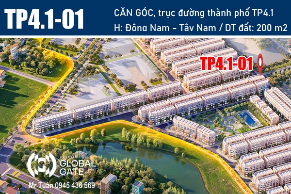 TP4.1-01 SHOPHOUSE GÓC 200m2 ĐƯỜNG THÀNH PHỐ TP4.1