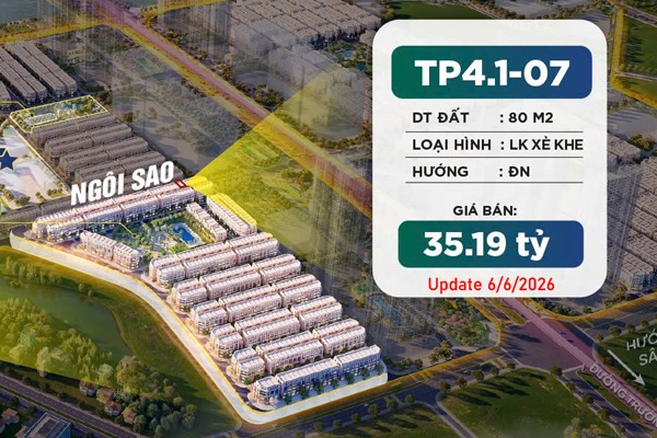 TP4.1-07 SHOPHOUSE XẺ KHE (80 m2) ĐƯỜNG THÀNH PHỐ TP4.1