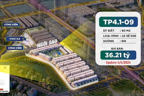 TP4.1-09 SHOPHOUSE XẺ KHE (80 m2) ĐƯỜNG THÀNH PHỐ TP4.1