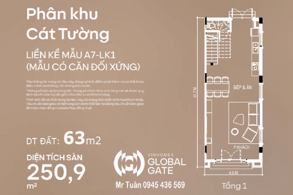 TP4.5-32 ĐƯỜNG THÀNH PHỐ | LAYOUT CĂN 63m2