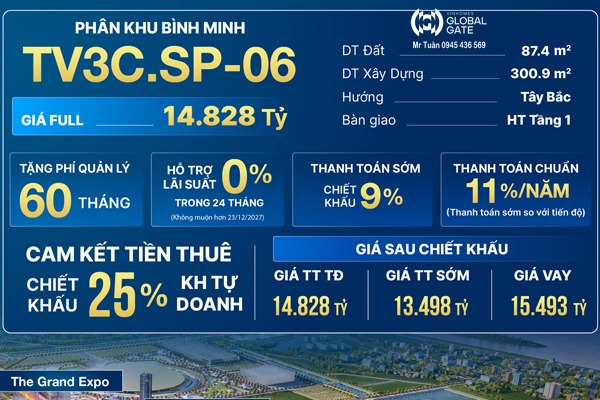 TV3C.SP-06 Shop Boutique BÌNH MINH | Vinhomes Global Gate