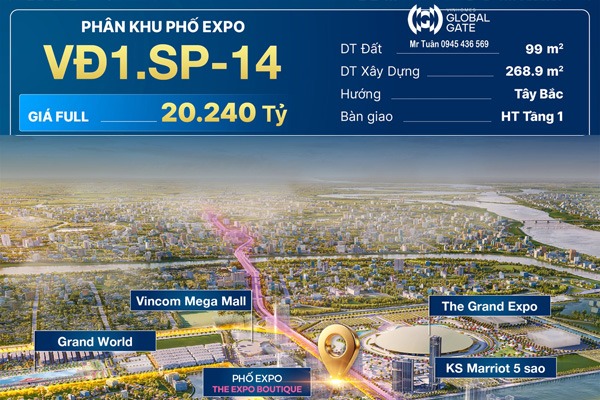 VĐ1.SP-14 Shop EXPO Boutique (ĐƯỜNG VIỄN ĐÔNG 1 - ĐỐI DIỆN TRIỂN LÃM)