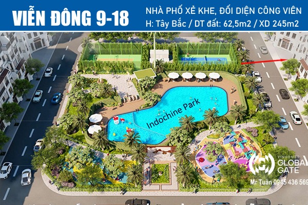 VIỄN ĐÔNG 9-18 NHÀ PHỐ XẺ KHE, ĐỐI DIỆN CÔNG VIÊN Indochine Park - Vinhomes Global Gate