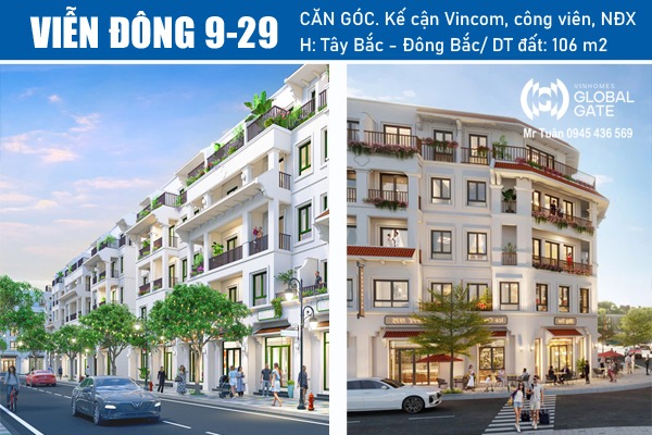 VIỄN ĐÔNG 9-29 NHÀ PHỐ CĂN GÓC (PHÂN KHU CÁT TƯỜNG)